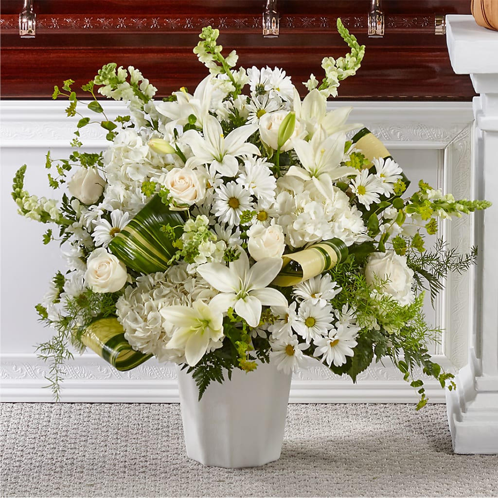 Thoughts of Tranquility Floor Basket – Gathered Blooms By Emily, Fairburn GA