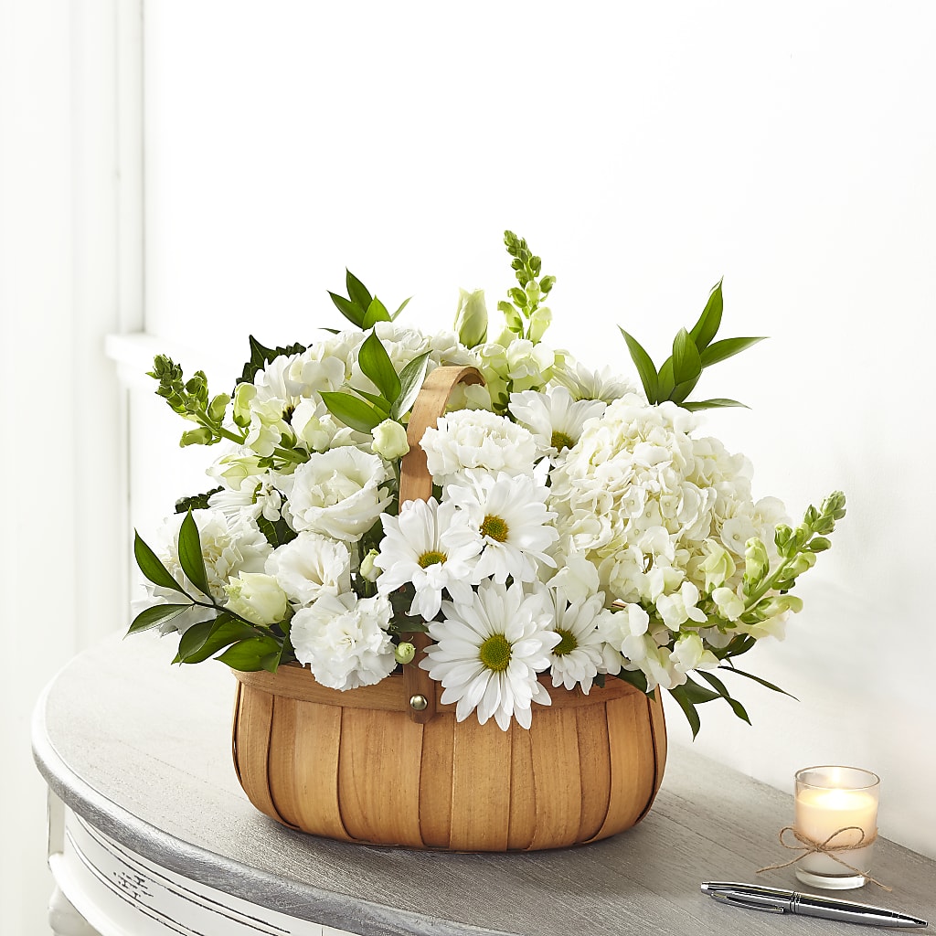 Pure Ivory Basket – Gathered Blooms By Emily, Fairburn GA
