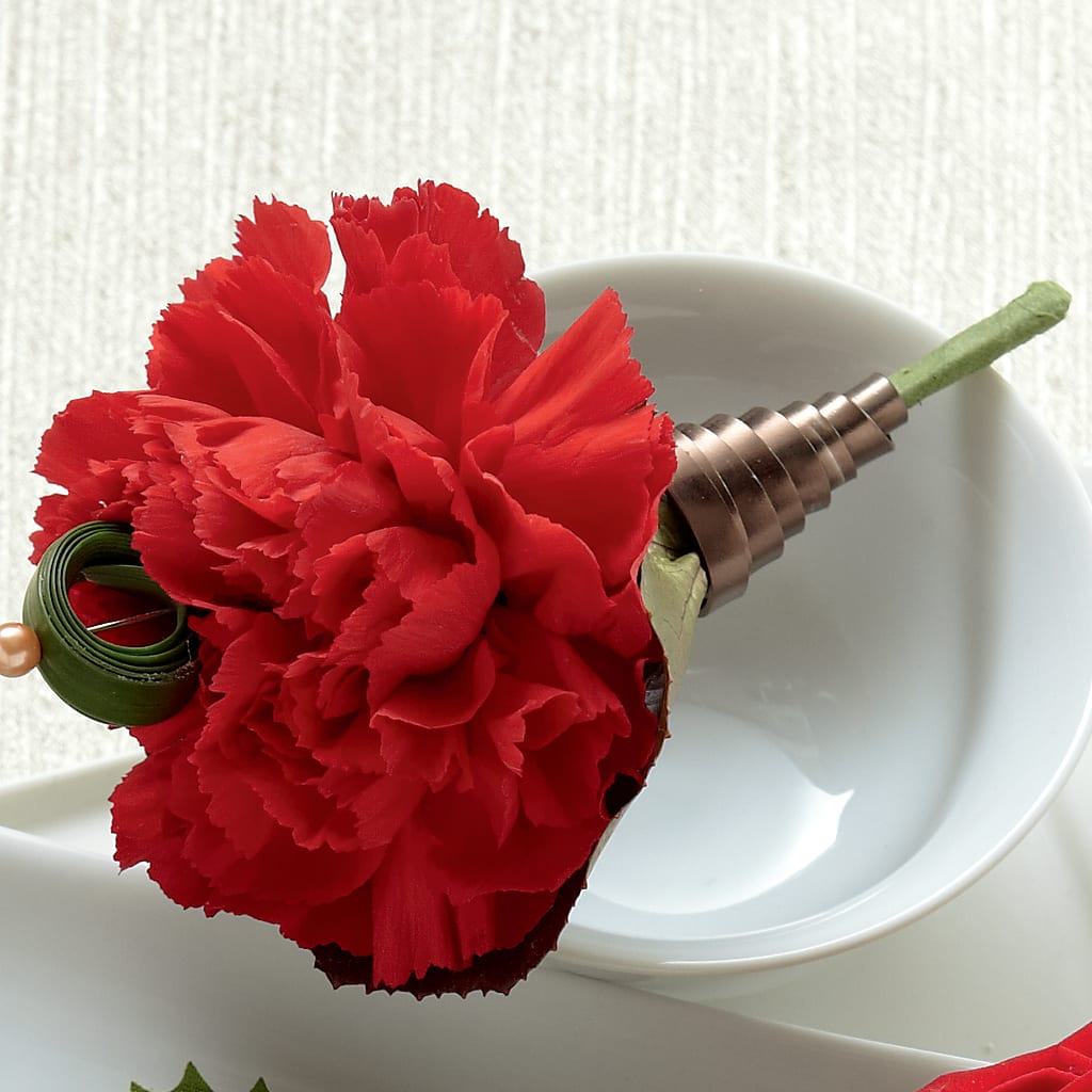 Red Carnation Boutonniere – Gathered Blooms By Emily, Fairburn GA