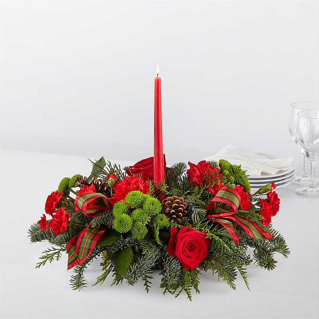 By the Candlelight Centerpiece –  Gathered Blooms By Emily, Fairburn GA