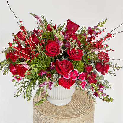 Big Red Bow Bouquet –  Gathered Blooms By Emily, Fairburn GA