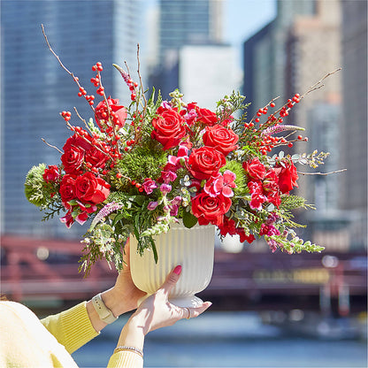 Big Red Bow Bouquet –  Gathered Blooms By Emily, Fairburn GA