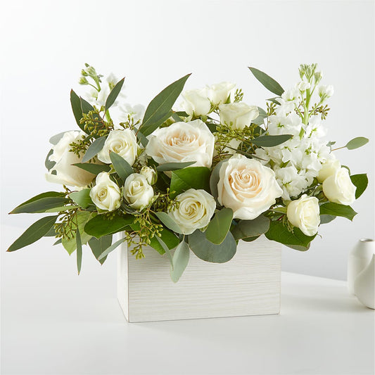 Fresh Linen Box Bouquet –  Gathered Blooms By Emily, Fairburn GA