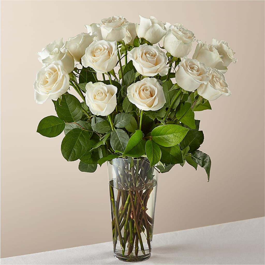Long Stem White Rose Bouquet –  Gathered Blooms By Emily, Fairburn GA
