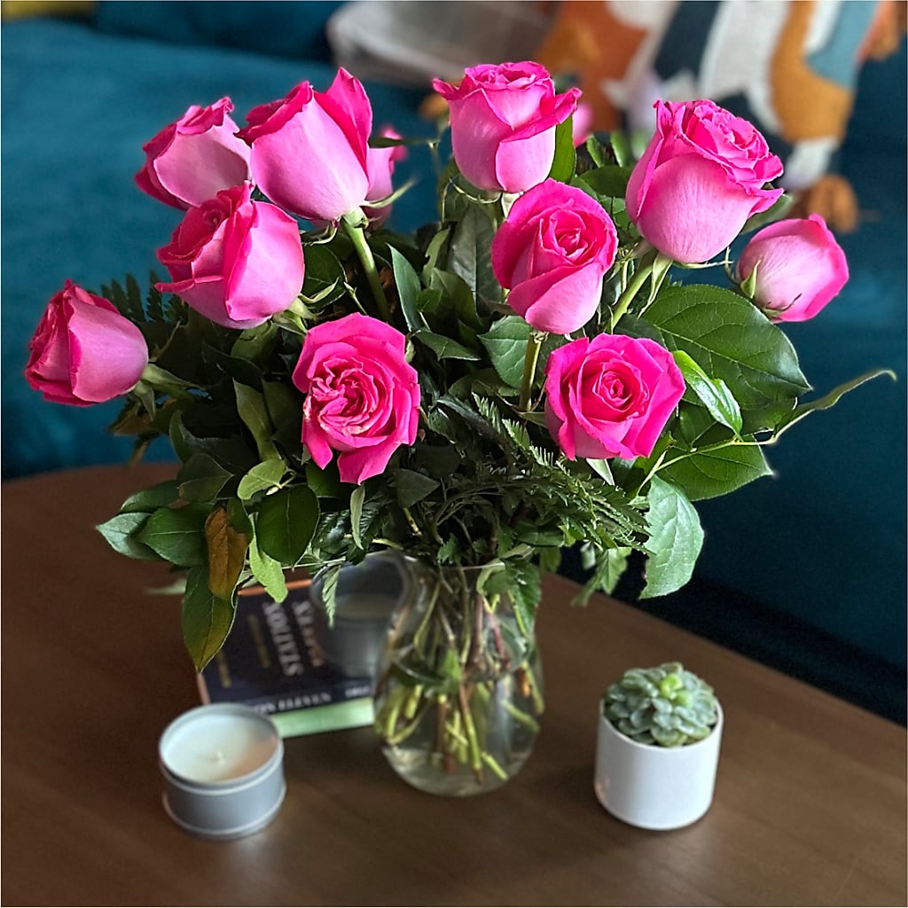 Long Stem Pink Rose Bouquet –  Gathered Blooms By Emily, Fairburn GA