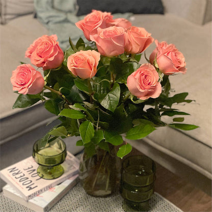 Long Stem Pink Rose Bouquet –  Gathered Blooms By Emily, Fairburn GA