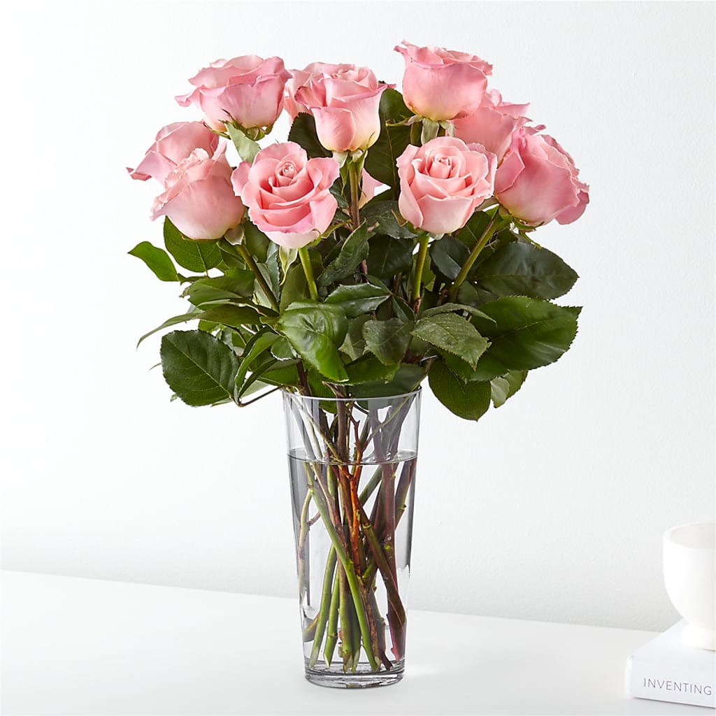 Long Stem Pink Rose Bouquet –  Gathered Blooms By Emily, Fairburn GA