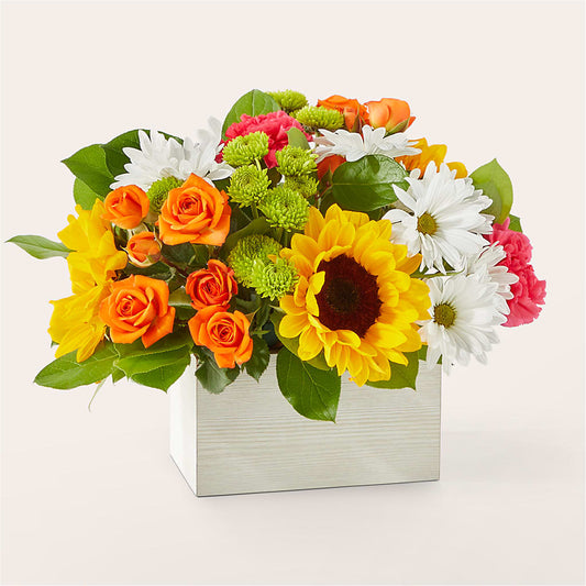 Sun-drenched Blooms Box Bouquet –  Gathered Blooms By Emily, Fairburn GA