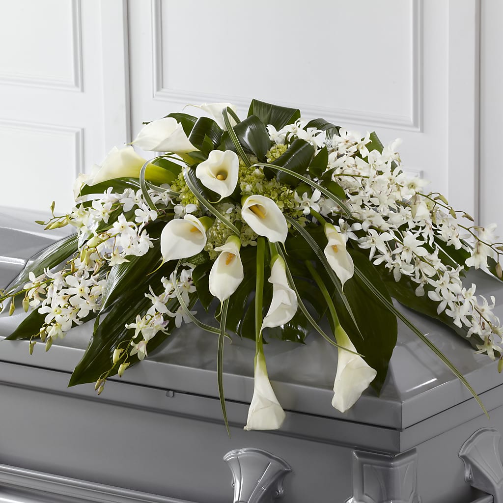 Angel Wings Casket Spray –  Gathered Blooms By Emily, Fairburn GA