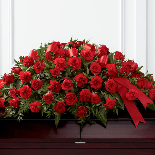 Tribute of Life Casket Spray –  Gathered Blooms By Emily, Fairburn GA