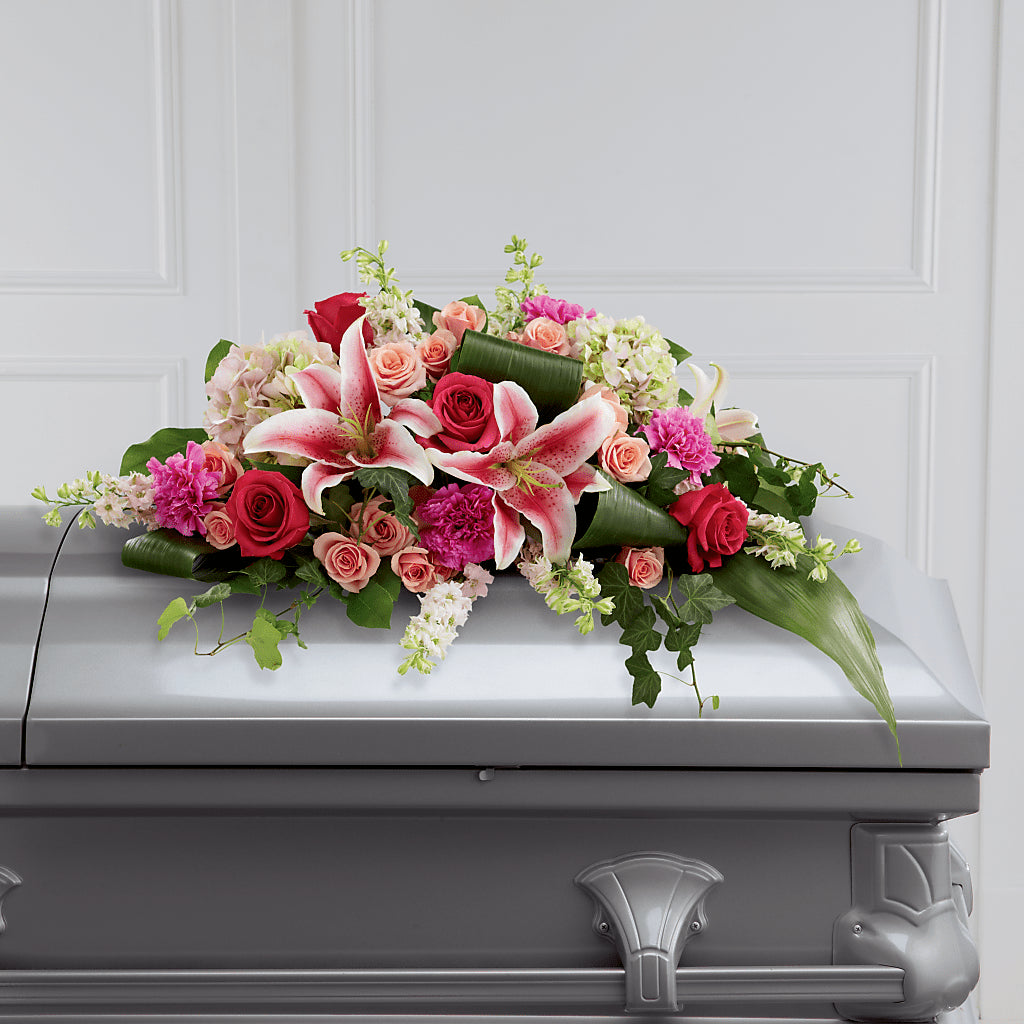 Splendid Grace Casket Spray –  Gathered Blooms By Emily, Fairburn GA