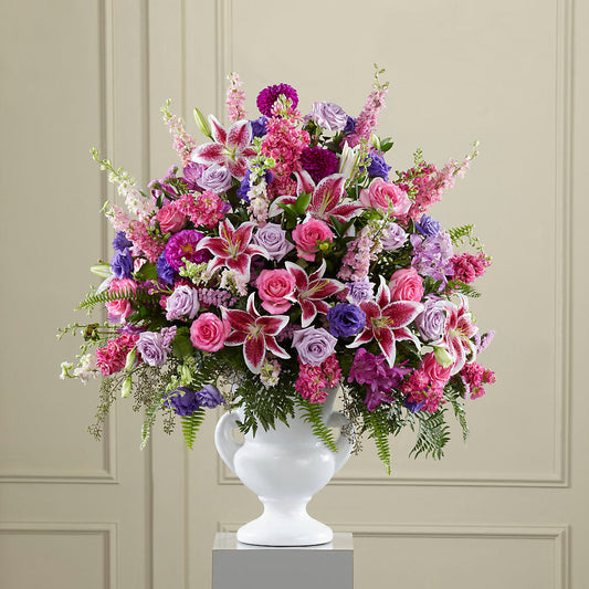 Peaceful Tribute Arrangement –  Gathered Blooms By Emily, Fairburn GA