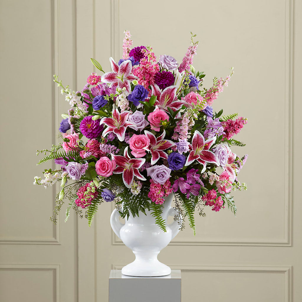 Peaceful Tribute Arrangement –  Gathered Blooms By Emily, Fairburn GA