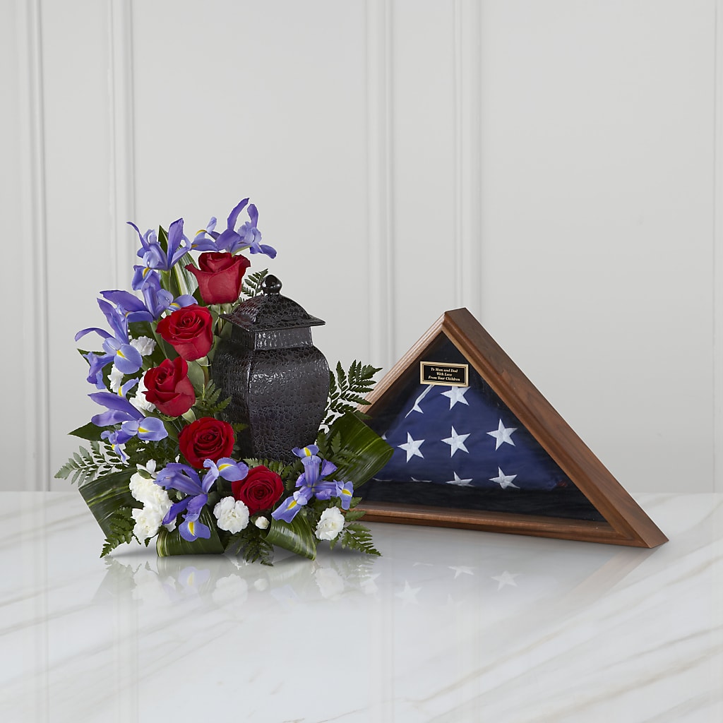 Patriotic Tribute Arrangement –  Gathered Blooms By Emily, Fairburn GA