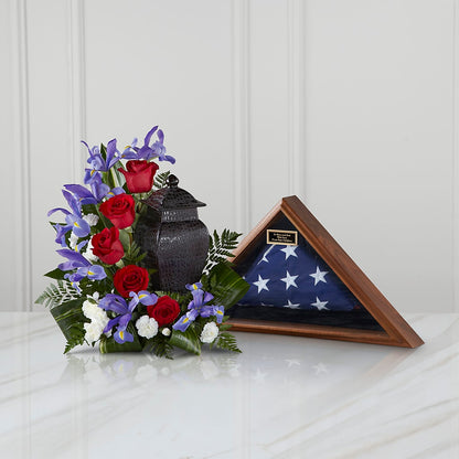Patriotic Tribute Arrangement –  Gathered Blooms By Emily, Fairburn GA