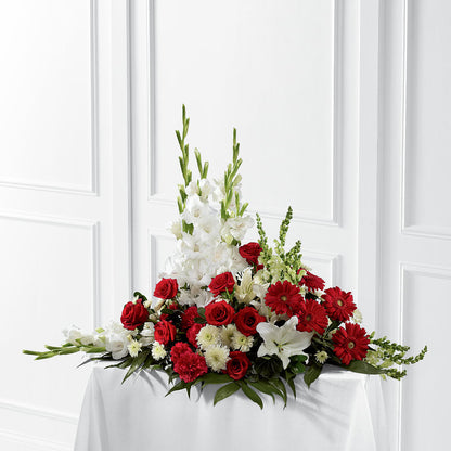 Crimson & White Arrangement –  Gathered Blooms By Emily, Fairburn GA