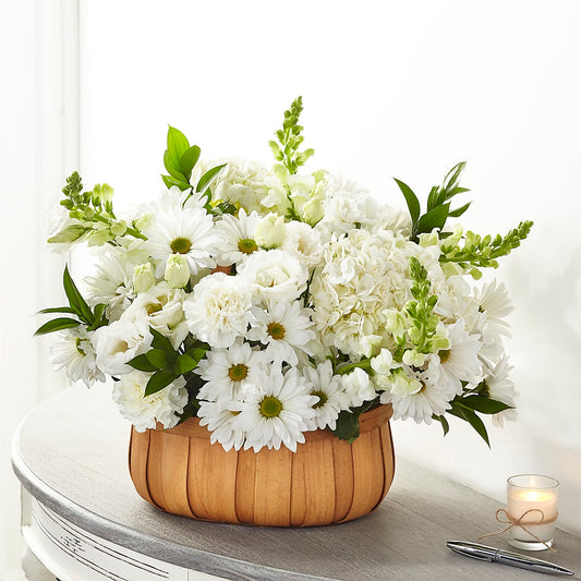 Pure Ivory Basket –  Gathered Blooms By Emily, Fairburn GA