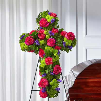 Tribute Rose Floral Cross –  Gathered Blooms By Emily, Fairburn GA