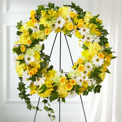 Golden Remembrance Wreath –  Gathered Blooms By Emily, Fairburn GA