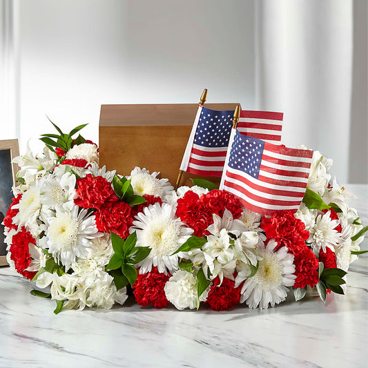 Spirit of Patriotism Cremation Adornment –  Gathered Blooms By Emily, Fairburn GA