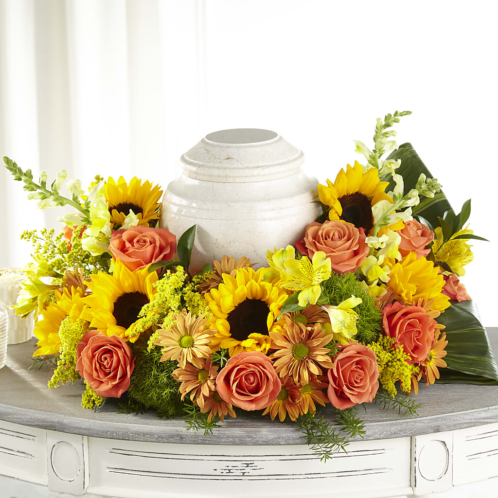 Faithful Sunflower Cremation Adornment –  Gathered Blooms By Emily, Fairburn GA