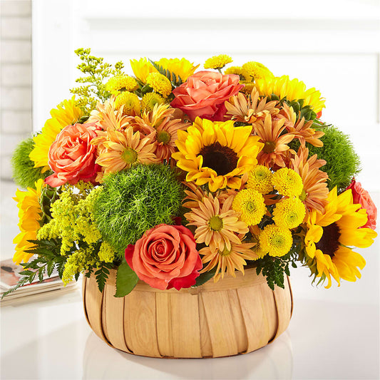 Harvest Sunflower Basket –  Gathered Blooms By Emily, Fairburn GA
