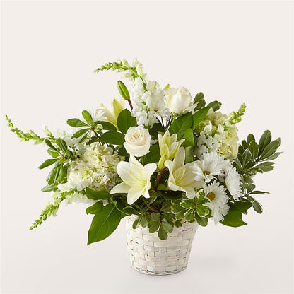 Ivory Elegance Floral Basket –  Gathered Blooms By Emily, Fairburn GA