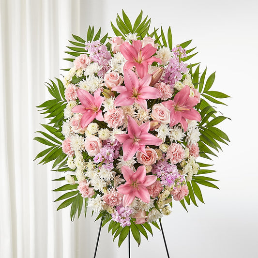 Offering Solace Standing Spray –  Gathered Blooms By Emily, Fairburn GA