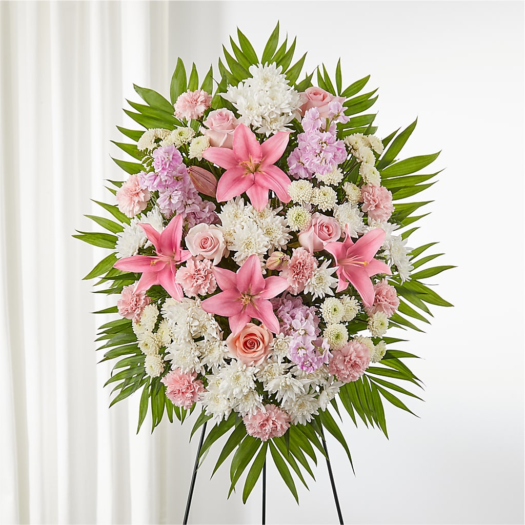 Offering Solace Standing Spray –  Gathered Blooms By Emily, Fairburn GA