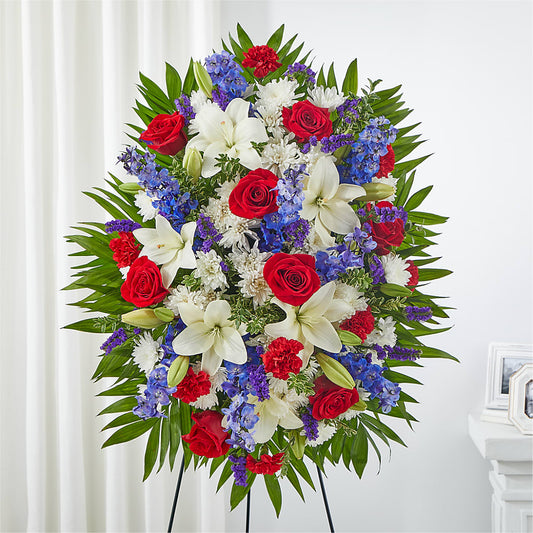 Cherished Service Standing Spray –  Gathered Blooms By Emily, Fairburn GA