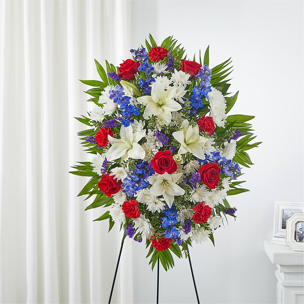 Cherished Service Standing Spray –  Gathered Blooms By Emily, Fairburn GA