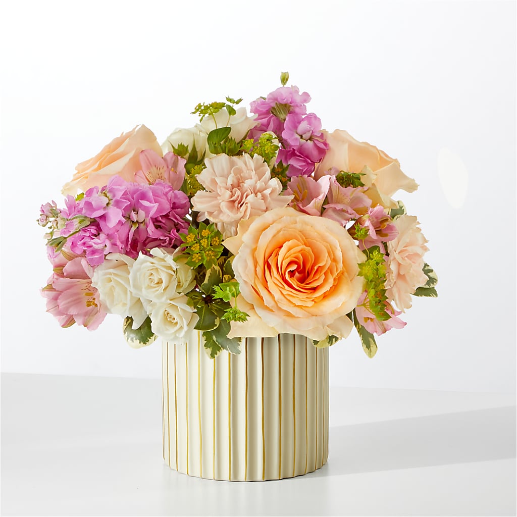 Paradise Bouquet with Ivory Vase –  Gathered Blooms By Emily, Fairburn GA