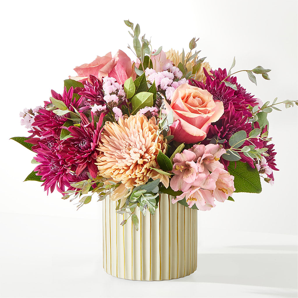Berry Cobbler Bouquet with Ivory Vase –  Gathered Blooms By Emily, Fairburn GA