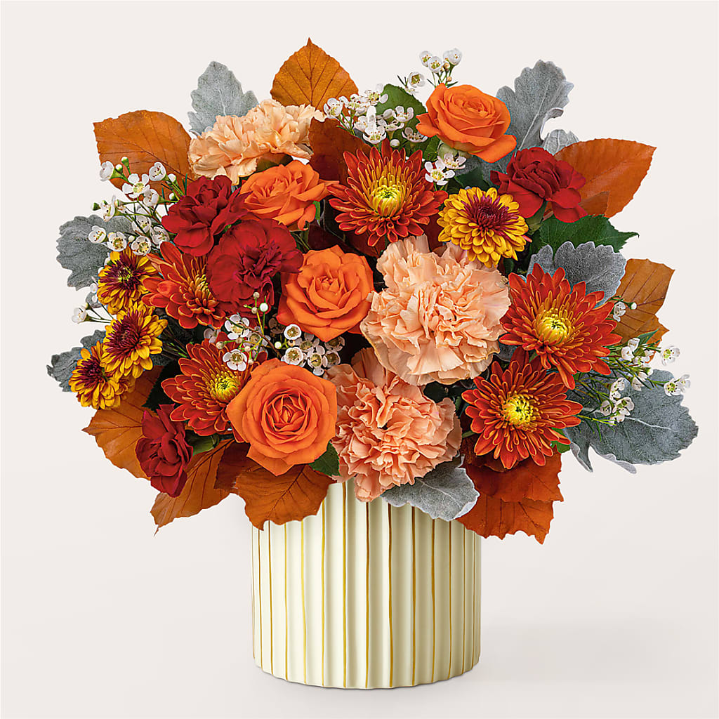 Merlot Bouquet with Ivory Vase –  Gathered Blooms By Emily, Fairburn GA