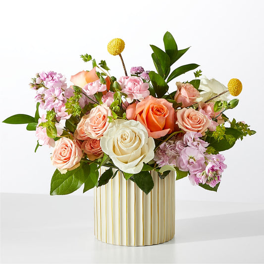 French Market Bouquet with Ivory Vase –  Gathered Blooms By Emily, Fairburn GA