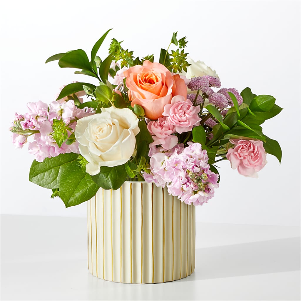 French Market Bouquet with Ivory Vase –  Gathered Blooms By Emily, Fairburn GA