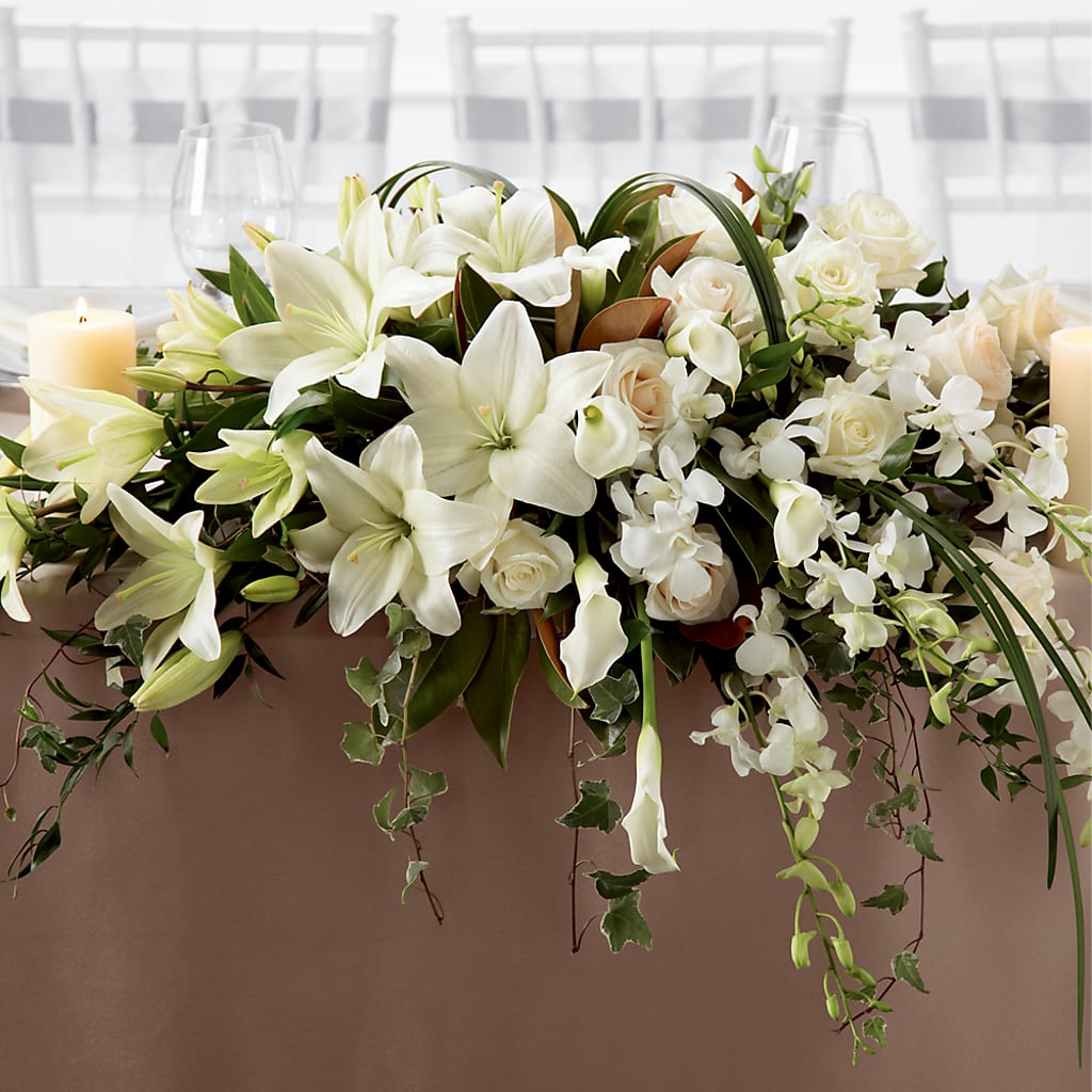 White Linen Arrangement –  Gathered Blooms By Emily, Fairburn GA