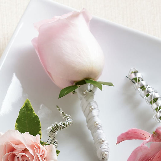 Pink Rose Boutonniere –  Gathered Blooms By Emily, Fairburn GA