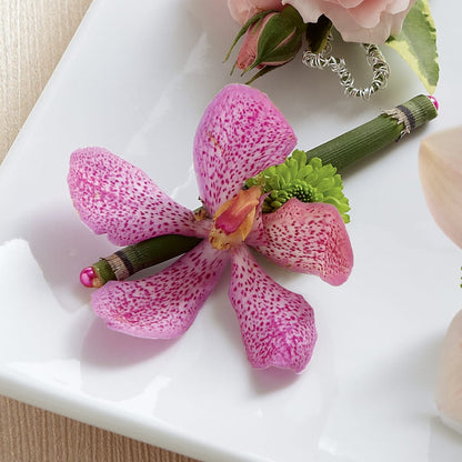 Pink Mokara Boutonniere –  Gathered Blooms By Emily, Fairburn GA