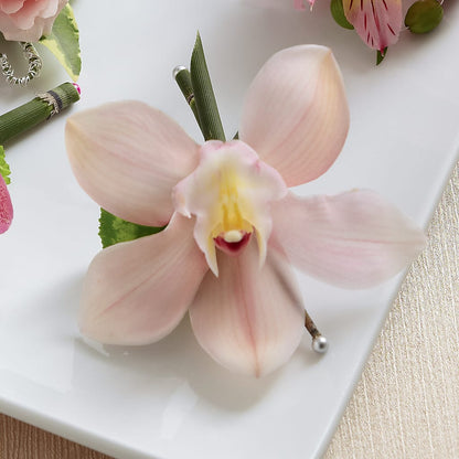 Pink Cymbidium Boutonniere –  Gathered Blooms By Emily, Fairburn GA