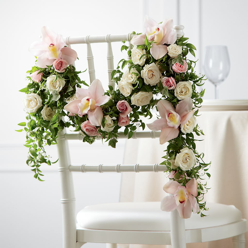 Orchid Rose Chair Décor –  Gathered Blooms By Emily, Fairburn GA