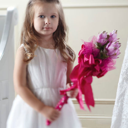 Sparkle Pink Flower Girl Bouquet –  Gathered Blooms By Emily, Fairburn GA