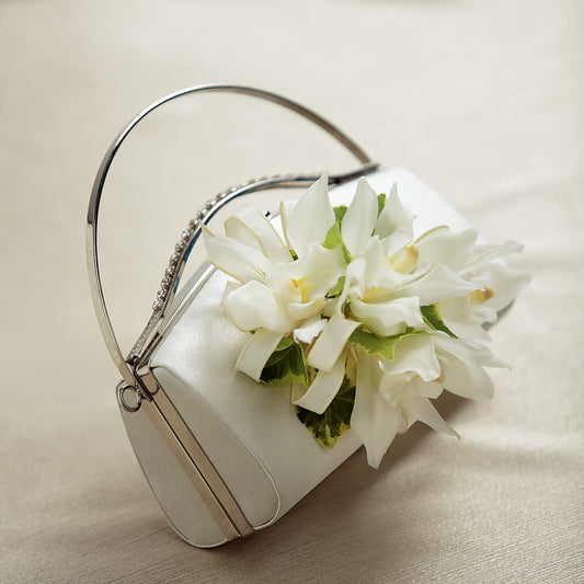 White Purse Decor –  Gathered Blooms By Emily, Fairburn GA