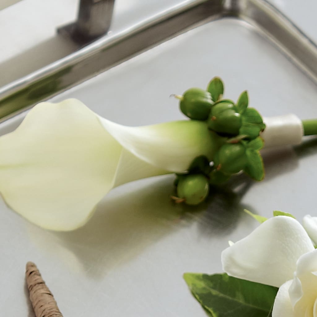White Calla Boutonniere –  Gathered Blooms By Emily, Fairburn GA