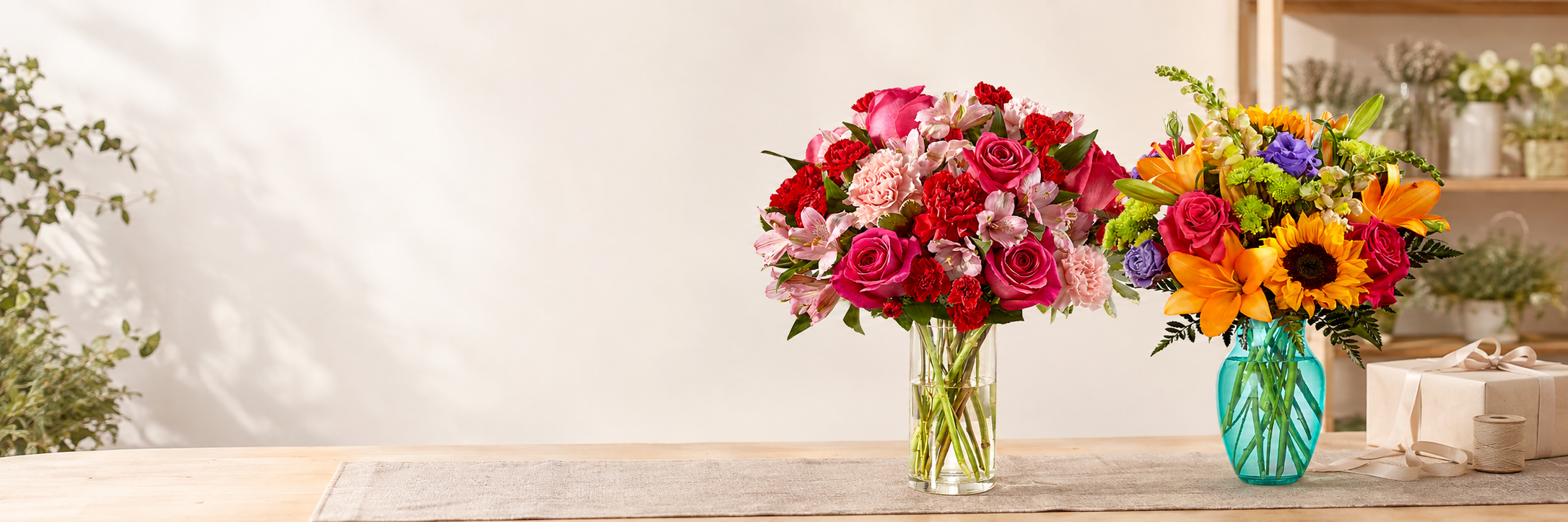 Two bestselling colorful flower bouquets available for local delivery from Fairburn